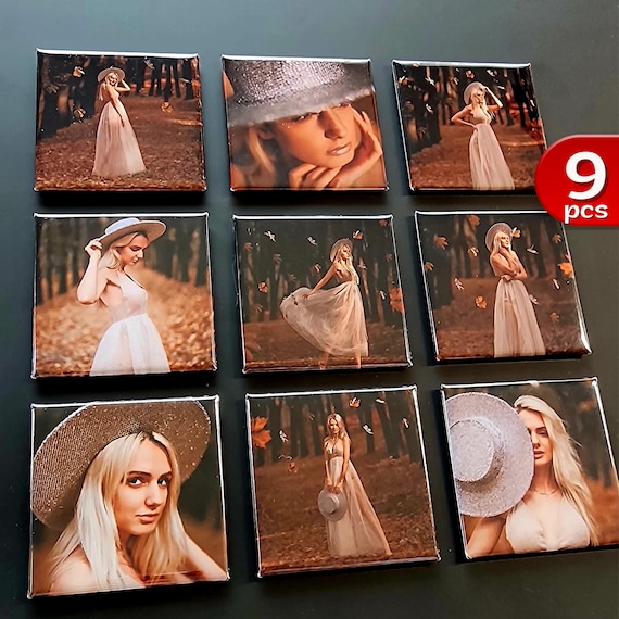 Personalized Photo Magnets 2x2": Holiday, Wedding, Birthday Gift, Keepsakes for Every Occasion 9 pcs
