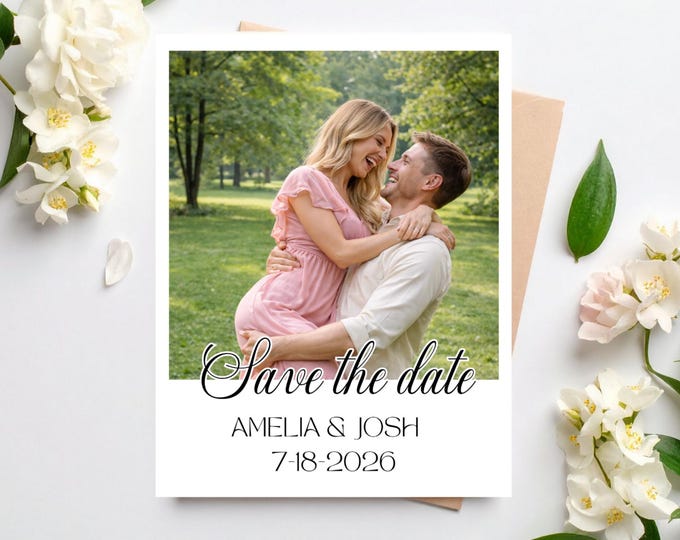 Save the Date Magnet • Wedding Announcement • Photo Magnet • Custom Favor • Polaroid