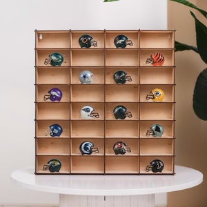 NFL mini helmets display case, Football mini helmet display, Mini Helmets shelf, Pocket pro helmet shelf, Collectibles display shelf