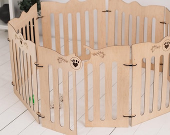 Wooden dog playpen, Pet playpen large, Dog crate furniture large, Freestanding dog gate, Wood dog crate, Puppy playpen, Dog fence for indoor