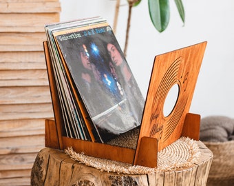 Ställ för vinylskivor, Förvaringslåda för vinylskivor, Skivställ för fällbara skivor, Skivhållare i trä, Skivställ för album, Förvaringsställ för lp-skivor