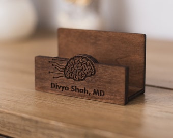 Brain business card holder, Psychologist card holder, Doctor business card holder, Custom card holder stand, Neurologist gift