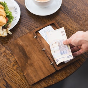 Check presenter wood, Custom check presenter, Check holder, Check box, Receipt holder, Bill holder, Restaurant check presenter, Cash Holder
