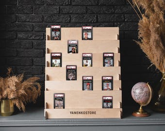 Baseball card display case, Trading card display stand, Baseball card holder, PSA card stand, Sport card display, Football card holder
