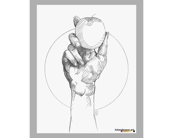 ART POSTER "Hand Holding Apple"