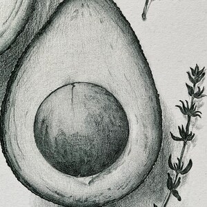 Avocado original drawing wall art birthday gift for friends