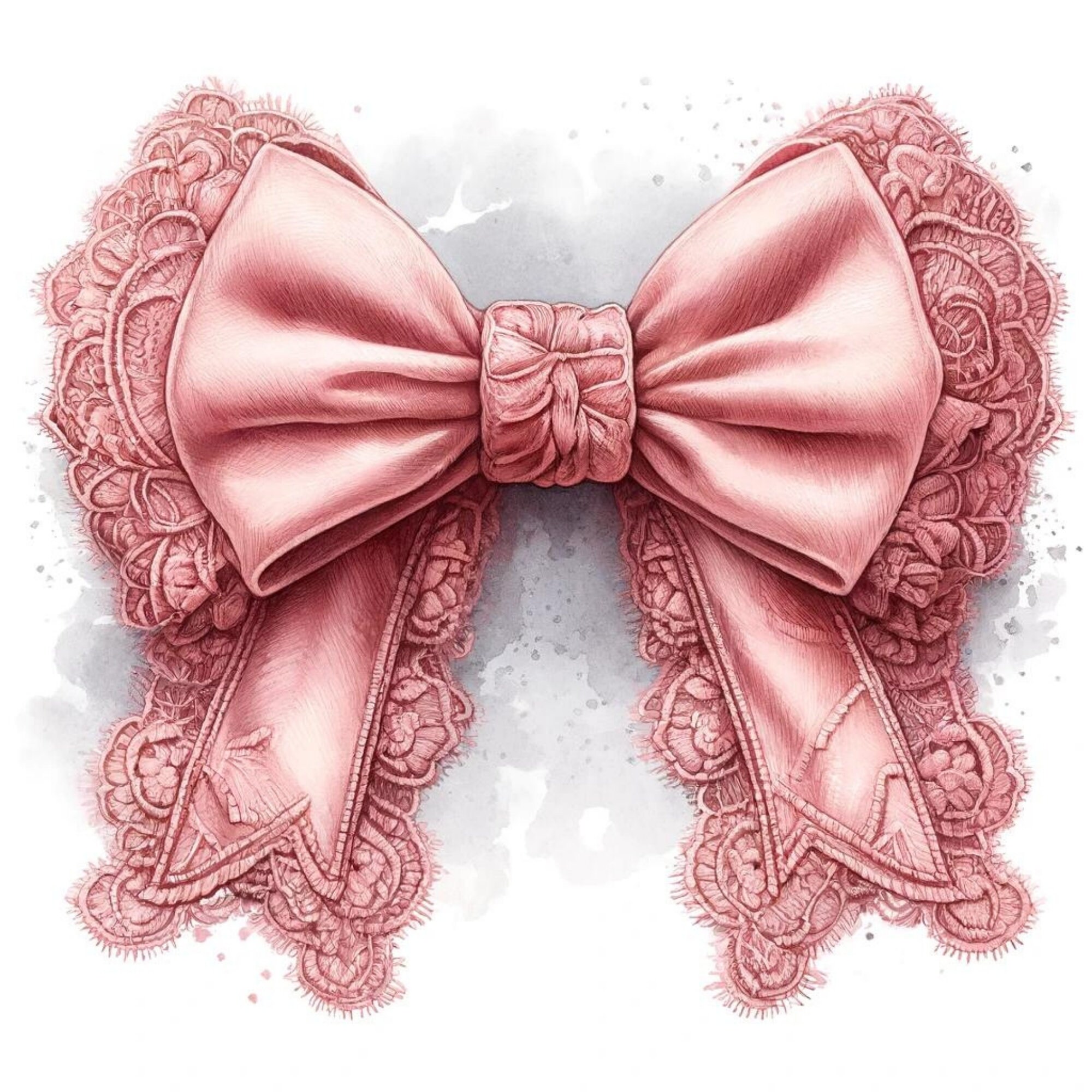 Vintage Pink Lace Bow Clipart Set for Junk Journals &amp; Artistic ...