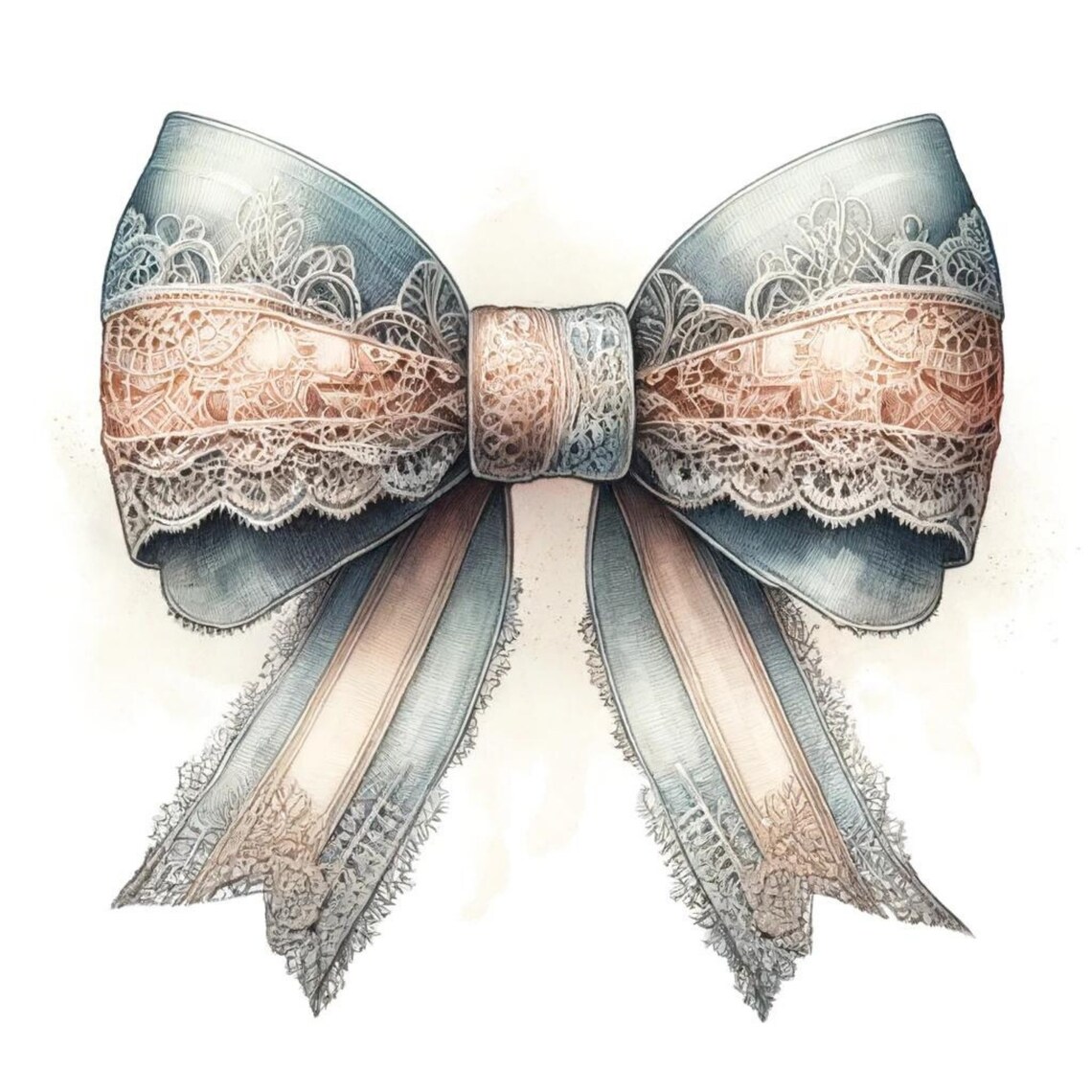 Retro Lace Bow Clipart, Shabby Chic Decor, Coquette Aesthetic Digital ...