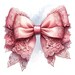 Vintage Pink Lace Bow Clipart Set for Junk Journals &amp; Artistic ...