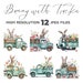12 Printable Bunny Vintage Easter Kids Clipart for Home Decor, Easter ...