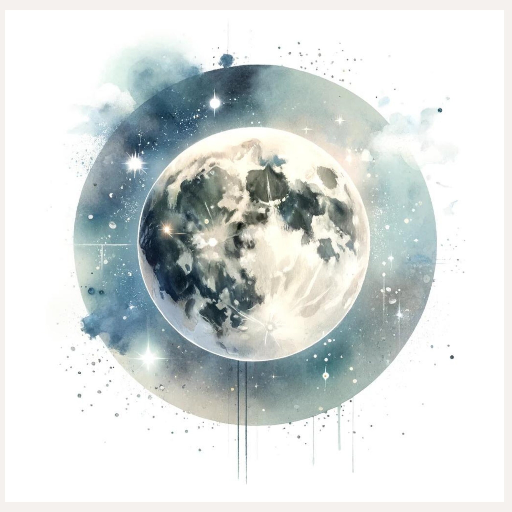 Celestial Watercolor Clipart for Paper Crafts, Instant Download for ...