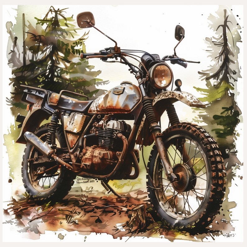 12 Motorcycle Dirt Bike Clip Art, Digital Files for Instant Download Crafting, Offroad Racing ...