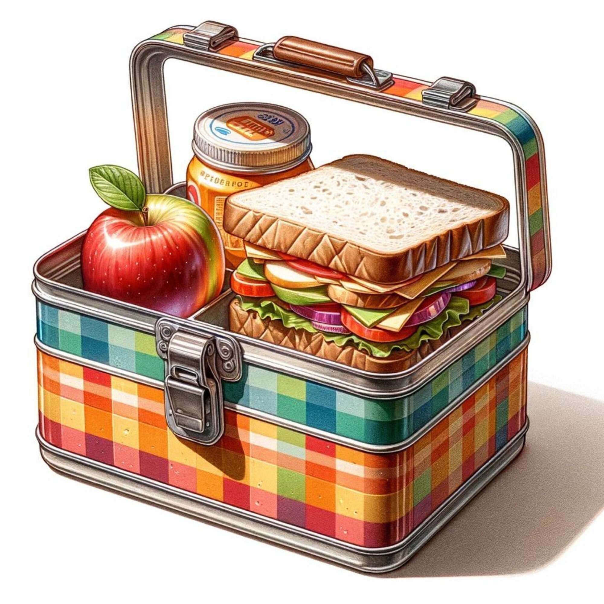 Lunch Box Clipart Set, Watercolor Illustrations for Creative Projects ...