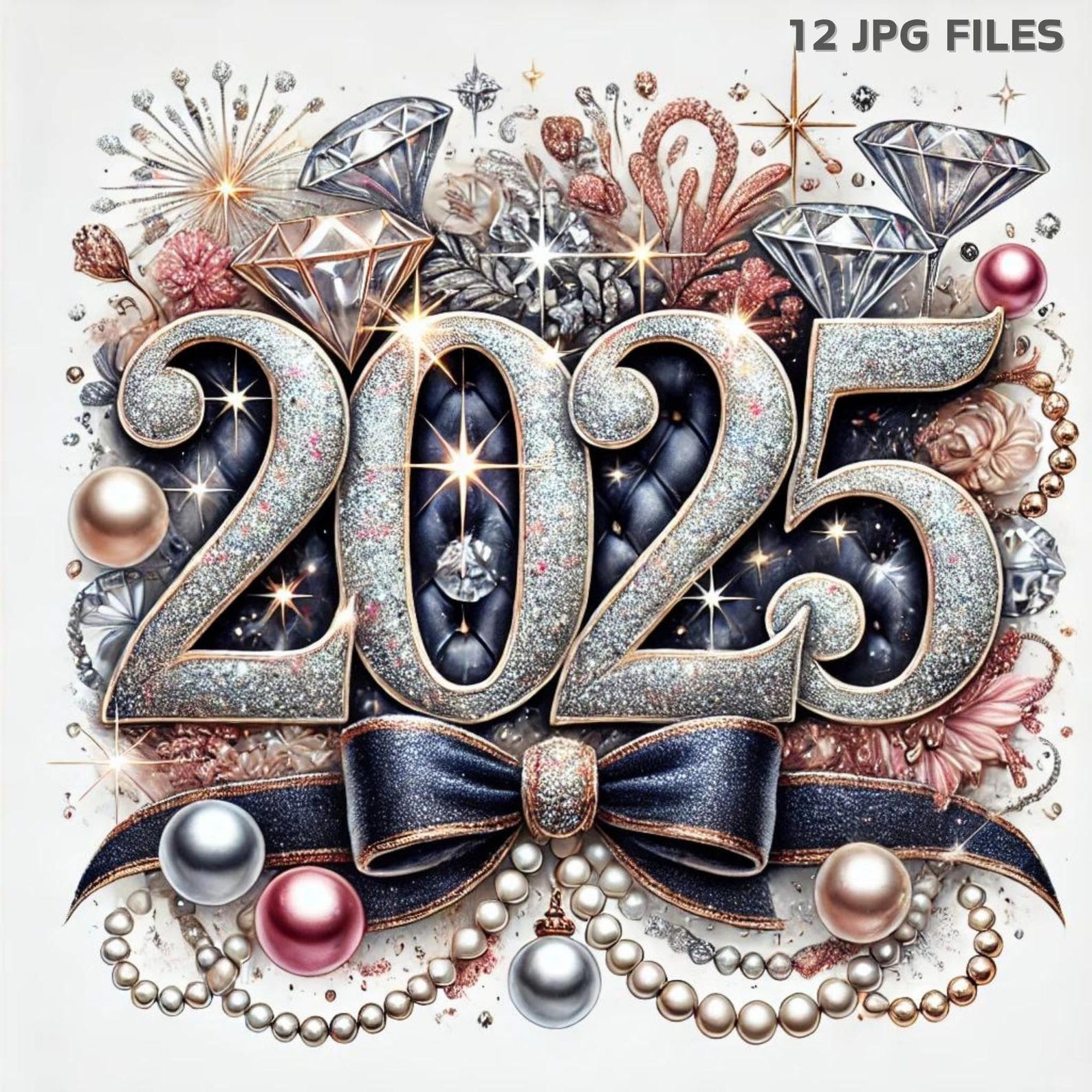2025 New Year Watercolor Clipart Bundle Glamorous New Year S Eve Il 1588xN.6318292621 1wnu
