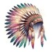 Printable Indian Headdress Scrapbook Images, Watercolor American Indian ...