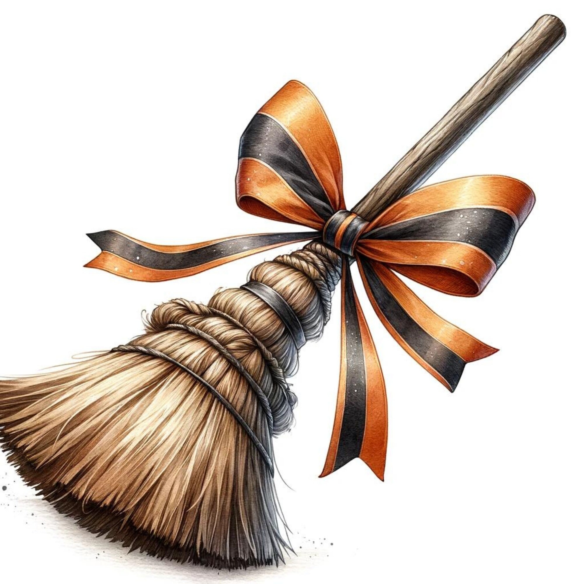 Halloween Broom Clipart, Watercolor Design,digital Download for Junk ...