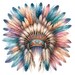 Printable Indian Headdress Scrapbook Images, Watercolor American Indian ...
