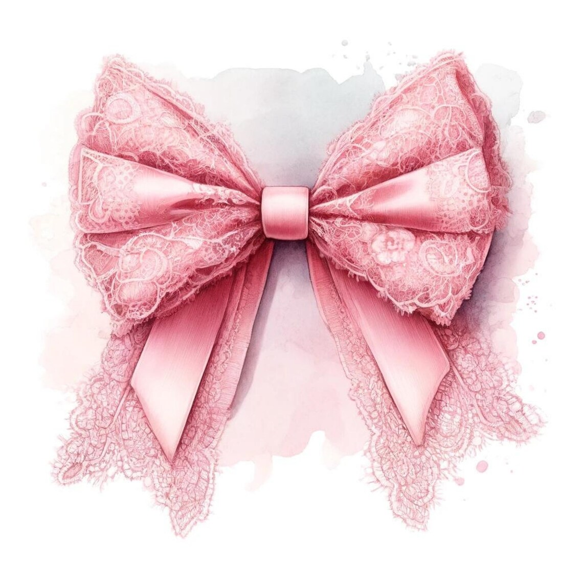Vintage Pink Lace Bow Clipart Set for Junk Journals &amp; Artistic ...