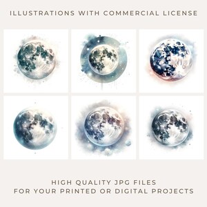 Celestial Watercolor Clipart for Paper Crafts, Instant Download for ...