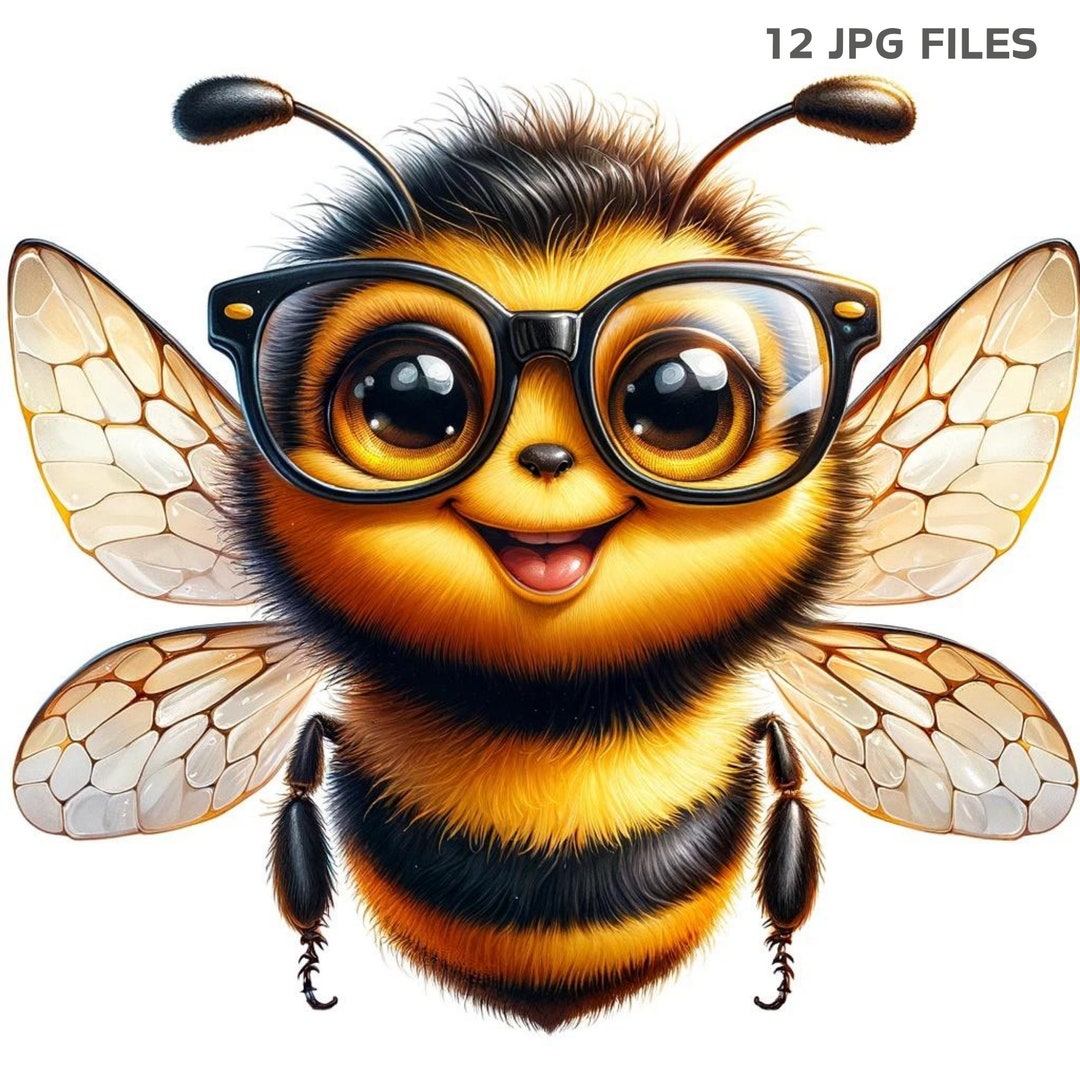 Funny Honey Bee Clipart Collection for Junk Journals, Instant Download ...