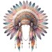 Printable Indian Headdress Scrapbook Images, Watercolor American Indian ...