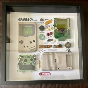 ORIGINAL GAMEBOY Teardown template ZELDA version white blueprint background image 5