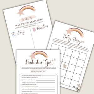 3 Boho Spiele für Baby Shower und Geschlechtsenthüllungsfeste, neutrales Babyparty-Spiel, Babyparty-Spiele, Babyspiel, Mama, Boho-Stil, gift