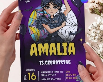 DIY Wednesday Birthday Invite | Edit on Phone in Canva