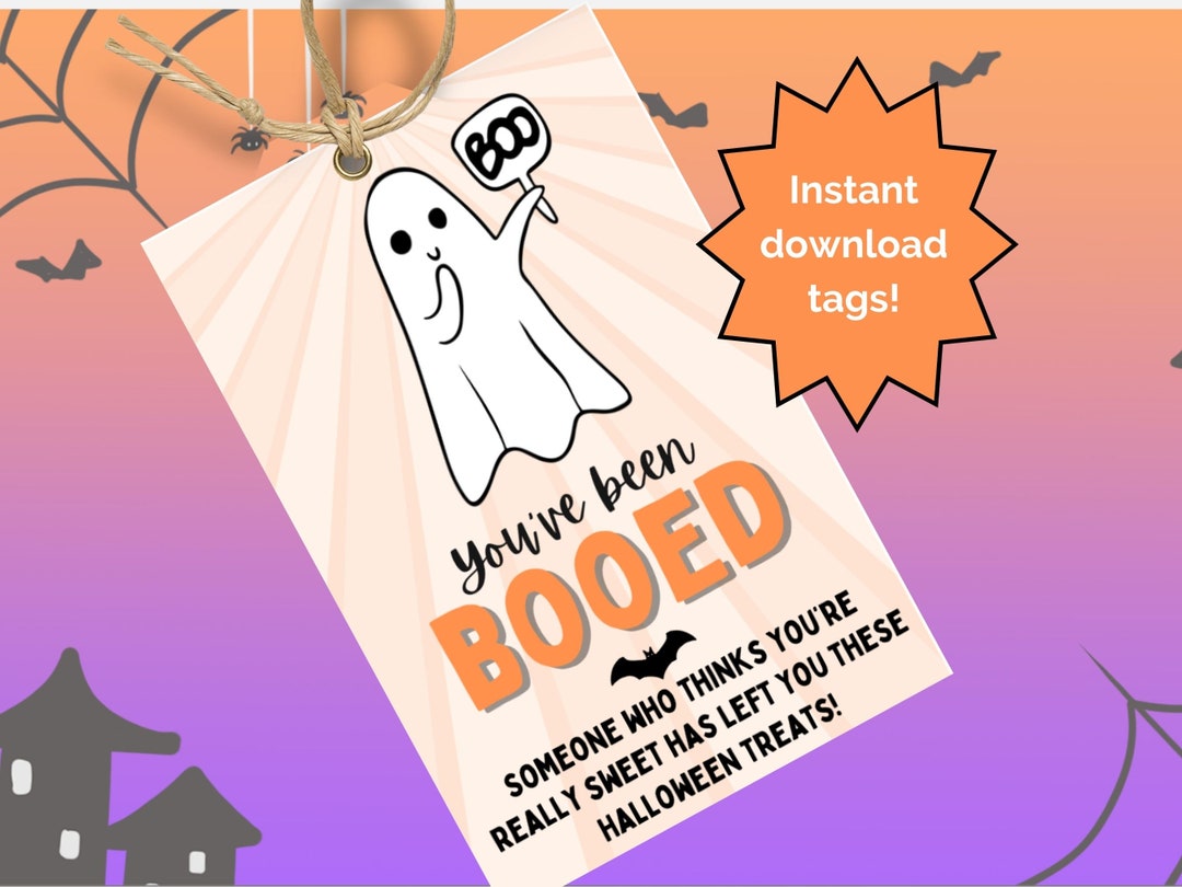 You've Been Booed Gift Tag Printable, Instant Download Halloween Tags ...