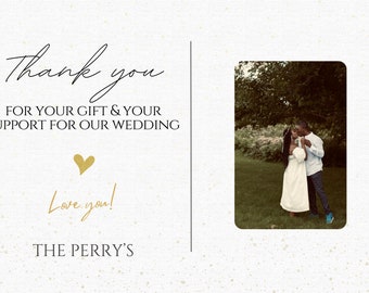 Wedding Thank You Note | Customizable | Downloadable File