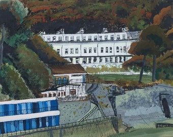 The Osbourne Hotel viewed from Meadfoot beach huts