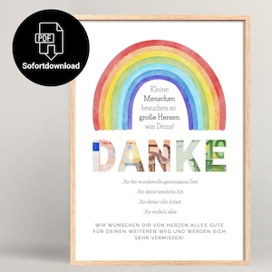 Regalo de despedida para educador “Gracias” disponible inmediatamente para imprimir | Plantilla dinero regalo despedida jardín de infantes | Guardería | Descargar PDF A4