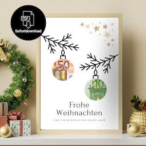 Christmas cash gift available to print immediately | Merry Christmas | PDF template | Christmas gift idea | Digital download