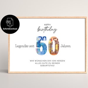 Regalo en dinero por 50 cumpleaños disponible inmediatamente para imprimir | Legendario desde hace 50 años | Regalo de cumpleaños de última hora | Descarga instantánea de PDF