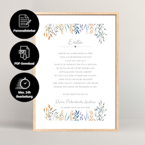 Carta de bautizo personalizada para imprimir | Procesamiento máximo 24h | Regalo de bautizo para ahijado | regalo de bautizo | Regalo de madrina | PDF