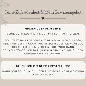 Informationen zum Kundenservice beim Kauf einer PDF-Vorlage für ein Geldgeschenk Reisekasse beim Etsy-Shop Schenkglück
