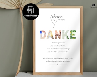 Farewell gift for a teacher, immediately available for printing | School | Primary school | Changing schools | Retirement | Pension | PDF download A4