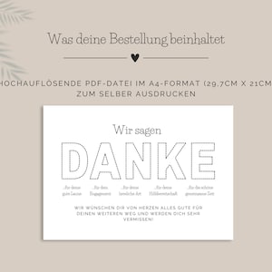 Bestelldetails PDF-Vorlage Abschiedsgeschenk Kollegin