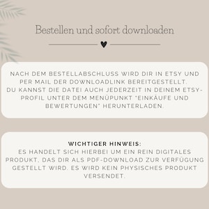 Hinweise zum Bestellprozess für den Kauf einer PDF-Vorlage für ein Abschiedsgeschenk für eine Kollegin