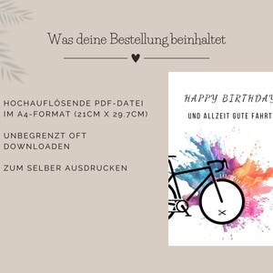 Details zur PDF-Vorlage für ein Geldgeschenk Fahrrad Geburtstag vom Etsy-Shop SchenkGlueck