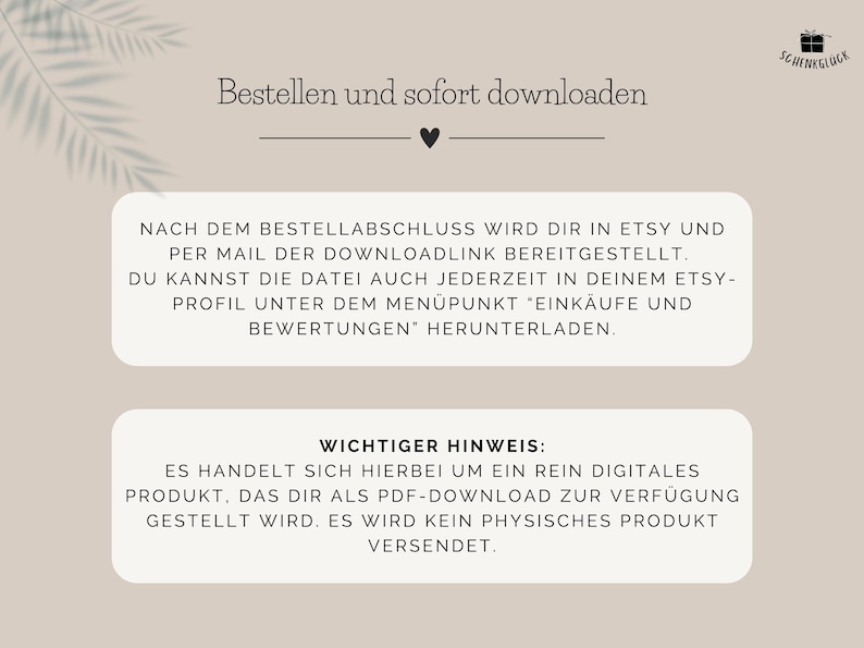 Details zum Bestellprozess beim Kauf einer Vorlage fuer ein Geldgeschenk zum 25-jährigen Betriebsjubilaeum