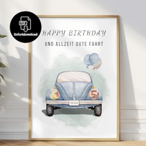 Auto contant cadeau voor verjaardag direct beschikbaar om af te drukken | Rijbewijs cadeau | Geldgeschenk voor 18e verjaardag | PDF direct downloaden