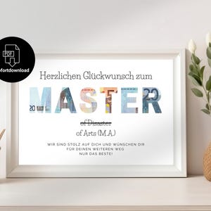Obsequio en efectivo Maestría en Artes disponible de inmediato para impresión | Título universitario | Regalo de graduación de último minuto | Descarga instantánea en PDF