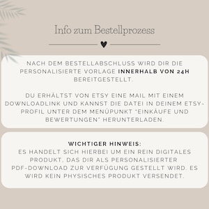 Infos zum Bestellprozess beim Kauf einer PDF-Vorlage für ein personalisierbares Taufgeschenk Mädchen beim Etsy-Shop SchenkGlueck
