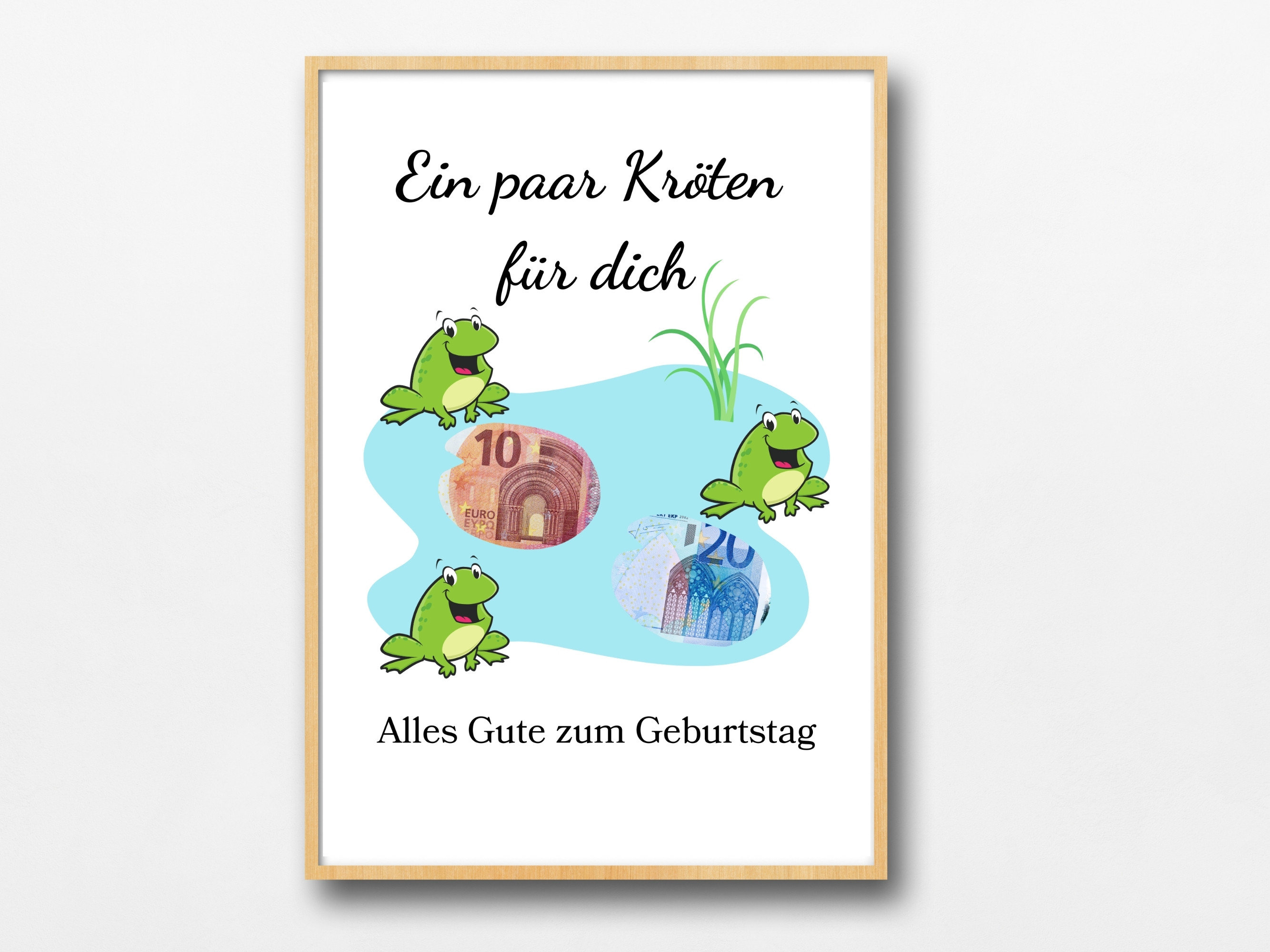 Geldgeschenk zum Geburtstag Druckvorlage Geburtstag PDF Ein paar Kröten