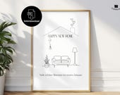 Einzugsgeschenk Haus sofort verfügbar zum selber Ausdrucken | Einweihungsgeschenk Haus oder Wohnung | DIY Geschenkidee | PDF-Download A4