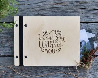 Wooden Wedding Guest Book, Personalized Laser Engraved for Photos and Messages, Photo Booth, Wedding Album, Gift for Bride and Groom