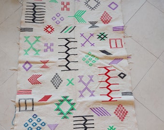 Tapis traditionnel marocain, tapis décoratif, tapis berbère marocain (150x100cm)