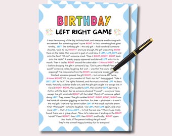 Links Rechts Verjaardagsspel, Verjaardag Geef het prijs door Spel, geef het cadeau door, Geef het huidige verhaal door, Verjaardagsactiviteit voor kinderen, tieners, verjaardag volwassenen
