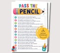 Pass the Pencil, Fun Printable Classroom Game for Students & Teachers, First Day of School Activity for Kids, Teacher Back to School Game product logo